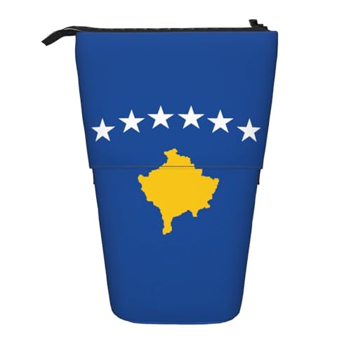 SDEGTHO Flagge des Kosovo Nette Teleskop Bleistift Fall, Studenten Stifthalter, Schreibwaren Lagerung für Schule College Lieferungen, blacks, One size, Tasche Organizer von SDEGTHO