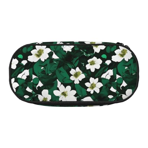 SDEGTHO Hunter Federmäppchen mit Blumenmuster, großes Fassungsvermögen, Mehrzweck-Federmäppchen, tragbares Federmäppchen, Federmäppchen für Büro, Schwarz , Einheitsgröße, Taschen-Organizer von SDEGTHO