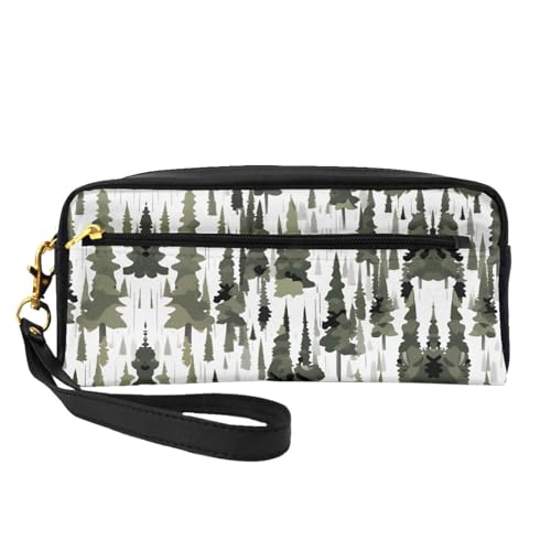 SDEGTHO Kosmetiktasche für Damen, Motiv: weiße Bäume, Camouflage-Muster, Make-up-Tasche für Geldbörse, tragbar, Kulturbeutel, Zubehör-Organizer, Schwarz , Einheitsgröße von SDEGTHO