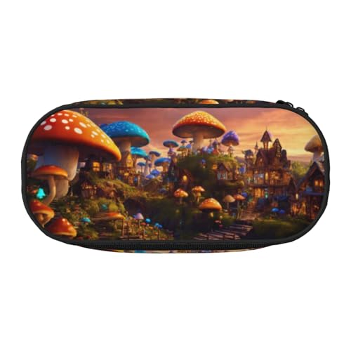 SDEGTHO Magic Mushroom Federmäppchen mit großem Fassungsvermögen, Mehrzweck-Federtasche, tragbares Federmäppchen, Stifteetui für Büro, Schwarz , Einheitsgröße, Taschen-Organizer von SDEGTHO