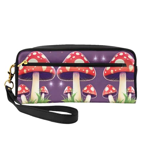 SDEGTHO Magic Red Mushroom Make-up-Tasche für Damen, Reise-Make-up-Tasche für Geldbörse, tragbar, Kulturbeutel, Zubehör-Organizer, Schwarz , Einheitsgröße von SDEGTHO