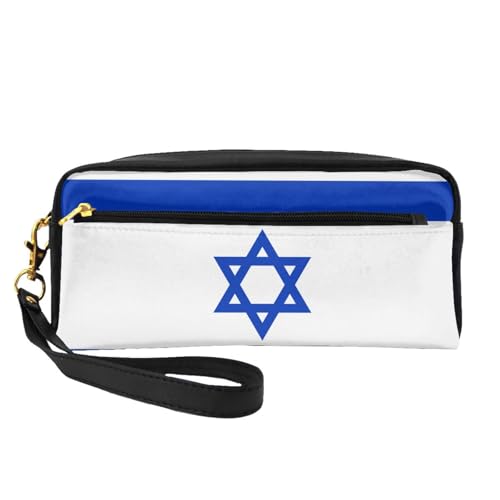 SDEGTHO Make-up-Tasche für Damen, Motiv: israelische Flagge, Make-up-Tasche für Geldbörse, tragbar, Kulturbeutel, Zubehör-Organizer, Schwarz, One Size von SDEGTHO
