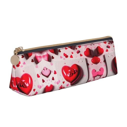 SDEGTHO Modisches Federmäppchen mit Reißverschluss, dreieckig, Leder, mit großem Fassungsvermögen von SDEGTHO