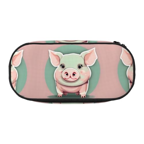 SDEGTHO Nette Lange Ohr Schwein Große Kapazität Bleistift Fall, Multiuse Bleistift Beutel, Tragbare Bleistift Tasche, Stift Fall für Büro, blacks, One size, Tasche Organizer von SDEGTHO