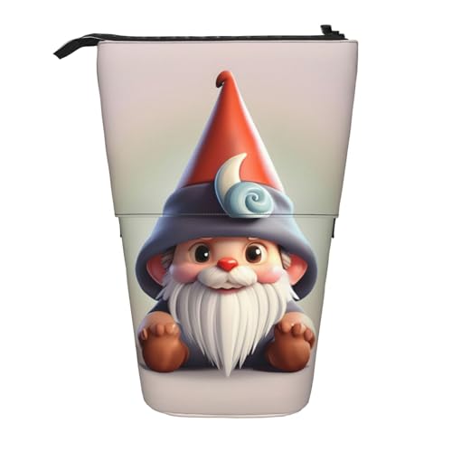 SDEGTHO Niedliches Federmäppchen mit Zwergenhut, niedliches Stehstiftetui, Teleskop-Stiftetui, tragbarer Stifthalter, Schwarz , Einheitsgröße, modisch von SDEGTHO