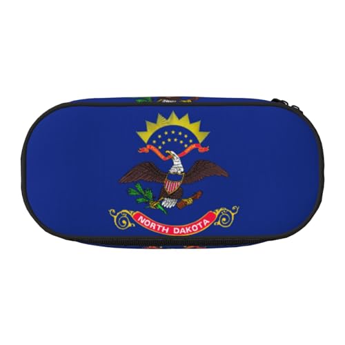 SDEGTHO North Dakota Federmappe mit großer Kapazität, Mehrzweck-Federmäppchen, tragbares Federmäppchen, Stifteetui für Büro, Schwarz , Einheitsgröße, Taschen-Organizer von SDEGTHO