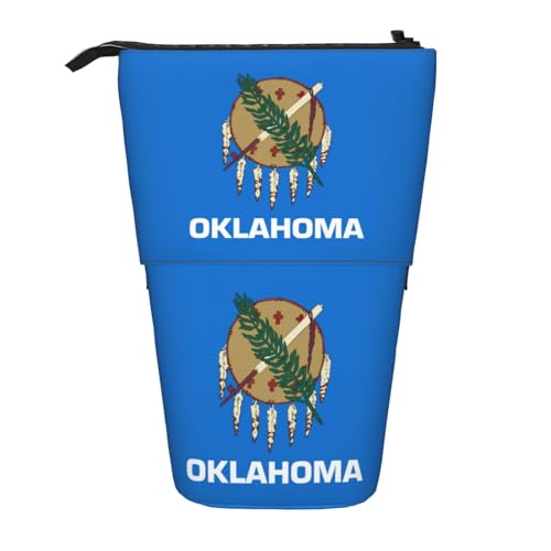 SDEGTHO Oklahoma Staat Flagge Nette Teleskop Bleistift Fall, Studenten Stifthalter, Schreibwaren Lagerung für Schule College Lieferungen, blacks, One size, Tasche Organizer von SDEGTHO