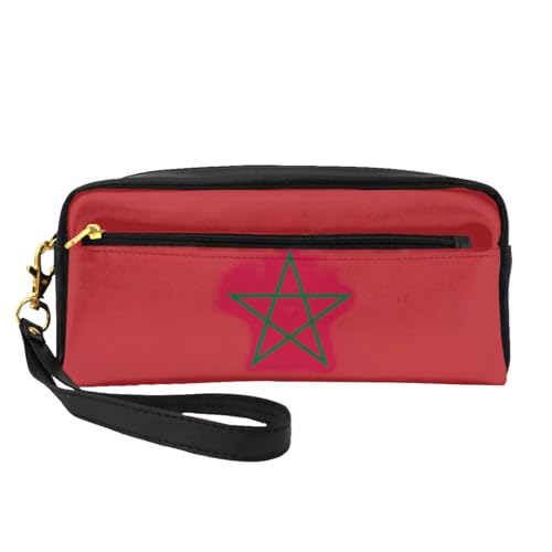 SDEGTHO Reise-Make-up-Tasche für Damen, Motiv: Flagge von Marokko, Make-up-Tasche für Geldbörse, tragbarer Kulturbeutel, Zubehör-Organizer, Schwarz , Einheitsgröße von SDEGTHO