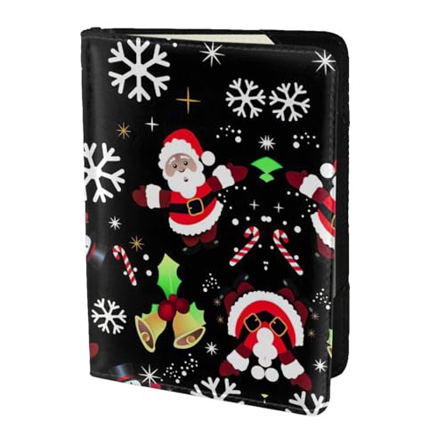 SDEGTHO Reisepasshülle mit Aufschrift "Merry Christmas", 1 Stück, für Reisen, Zubehör, für Damen und Herren, Schwarz , Einheitsgröße von SDEGTHO