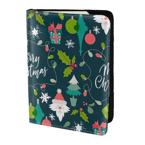SDEGTHO Reisepasshülle mit Aufschrift "Merry Christmas" für Reisen, ein Muss für Reisen, Reisezubehör für Damen und Herren, Schwarz , Einheitsgröße von SDEGTHO
