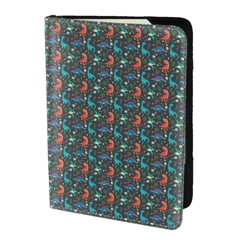 SDEGTHO Reisepasshülle mit Cartoon-Dinosaurier-Druck, Brieftasche, Rindsleder, Kartenetui, Reisezubehör, für Damen und Herren, Schwarz , Einheitsgröße SDEGTHO Reisepasshülle mit Cartoon-Dinosaurier-Druck, Brieftasche, Rindsleder, Kartenetui, Reisezubehör, für Damen und Herren, Schwarz , Einheitsgröße von SDEGTHO