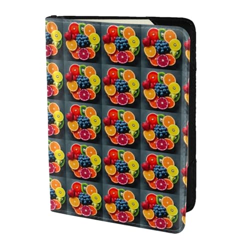 SDEGTHO Reisepasshülle mit Frucht-Regenbogen-Druck, Brieftasche, Rindsleder, Kartenetui, Reisezubehör, für Damen und Herren, Schwarz , Einheitsgröße SDEGTHO Reisepasshülle mit Frucht-Regenbogen-Druck, Brieftasche, Rindsleder, Kartenetui, Reisezubehör, für Damen und Herren, Schwarz , Einheitsgröße von SDEGTHO