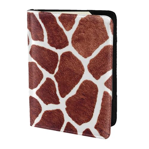 SDEGTHO Reisepasshülle mit Giraffen-Punkt-Druck, Brieftasche, Rindsleder, Kartenetui, Reisezubehör, für Damen und Herren, Schwarz , Einheitsgröße von SDEGTHO