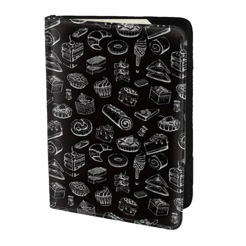 SDEGTHO Reisepasshülle mit Kreidetafel-Druck, Brieftasche, Rindsleder, Kartenetui, Reisezubehör, für Damen und Herren, Schwarz , Einheitsgröße SDEGTHO Reisepasshülle mit Kreidetafel-Druck, Brieftasche, Rindsleder, Kartenetui, Reisezubehör, für Damen und Herren, Schwarz , Einheitsgröße von SDEGTHO