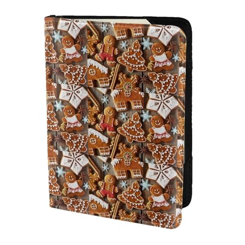 SDEGTHO Reisepasshülle mit Lebkuchenmotiv, Rindsleder, Kartenetui, Reisezubehör, für Damen und Herren, Schwarz , Einheitsgröße SDEGTHO Reisepasshülle mit Lebkuchenmotiv, Rindsleder, Kartenetui, Reisezubehör, für Damen und Herren, Schwarz , Einheitsgröße von SDEGTHO