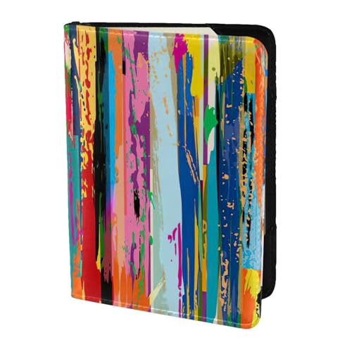 SDEGTHO Reisepasshülle mit Regenbogenfarbdruck, Brieftasche, Rindsleder, Kartenetui, Reisezubehör, für Damen und Herren, Schwarz , Einheitsgröße SDEGTHO Reisepasshülle mit Regenbogenfarbdruck, Brieftasche, Rindsleder, Kartenetui, Reisezubehör, für Damen und Herren, Schwarz , Einheitsgröße von SDEGTHO