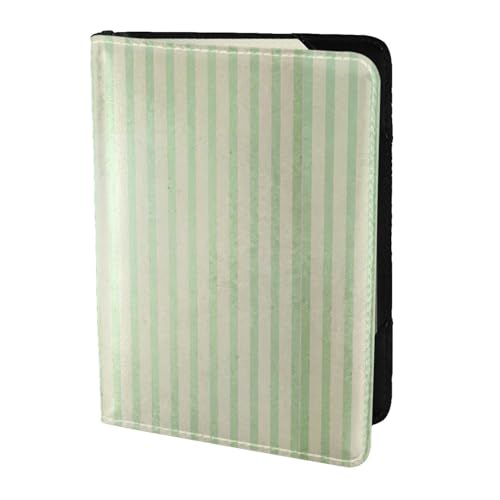 SDEGTHO Reisepasshülle mit Retro-Streifen-Druck, Brieftasche, Rindsleder, Kartenetui, Reisezubehör, für Damen und Herren, Schwarz , Einheitsgröße von SDEGTHO