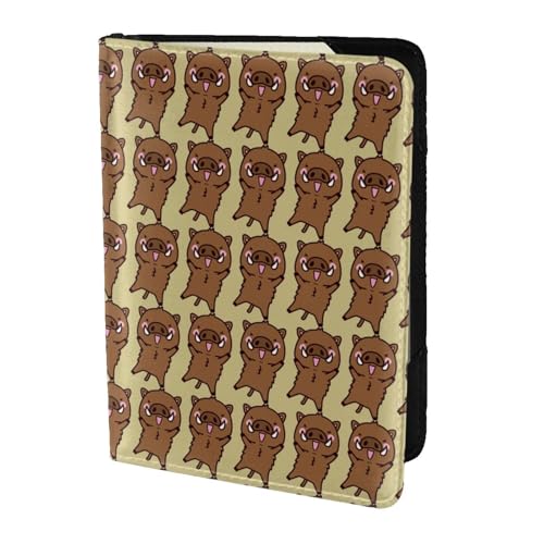 SDEGTHO Reisepasshülle mit Springschwein-Animationsdruck, Brieftasche, Rindsleder, Kartenetui, Reisezubehör, für Damen und Herren, Schwarz , Einheitsgröße SDEGTHO Reisepasshülle mit Springschwein-Animationsdruck, Brieftasche, Rindsleder, Kartenetui, Reisezubehör, für Damen und Herren, Schwarz , Einheitsgröße von SDEGTHO