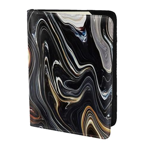 SDEGTHO Reisepasshülle mit abstrakter Marmor-Tinte, Textur, Geldbörse, Rindsleder, Kartenetui, Reisezubehör, für Damen und Herren, Schwarz , Einheitsgröße SDEGTHO Reisepasshülle mit abstrakter Marmor-Tinte, Textur, Geldbörse, Rindsleder, Kartenetui, Reisezubehör, für Damen und Herren, Schwarz , Einheitsgröße von SDEGTHO