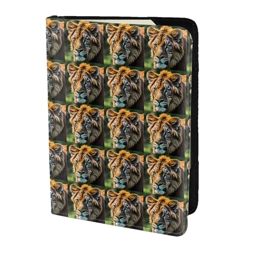 SDEGTHO Reisepasshülle mit afrikanischen Tieren bedruckt, Brieftasche, Rindsleder, Kartenetui, Reisezubehör, für Damen und Herren, Schwarz , Einheitsgröße von SDEGTHO