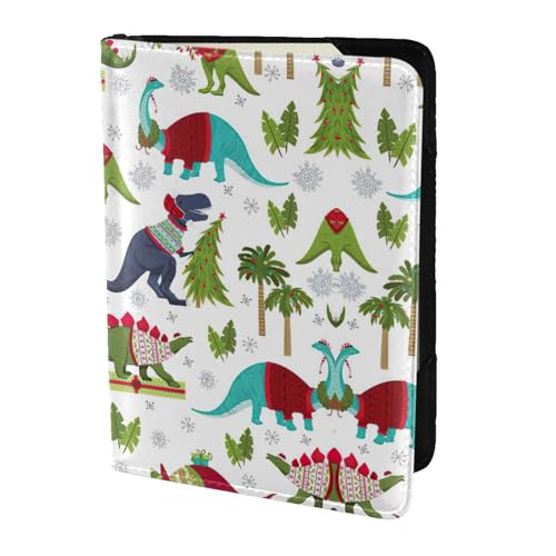 SDEGTHO Reisepasshülle mit buntem Dinosaurier-Druck, für Reisen, ein Muss für Reisen, Reisezubehör für Damen und Herren, Schwarz , Einheitsgröße von SDEGTHO