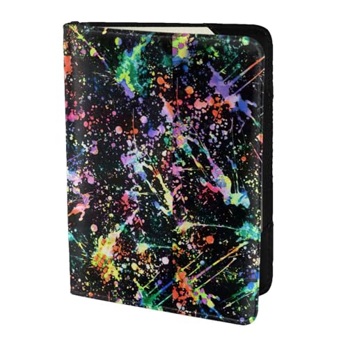 SDEGTHO Reisepasshülle mit buntem Farbdruck, Brieftasche, Rindsleder, Kartenetui, Reisezubehör, für Damen und Herren, Schwarz , Einheitsgröße SDEGTHO Reisepasshülle mit buntem Farbdruck, Brieftasche, Rindsleder, Kartenetui, Reisezubehör, für Damen und Herren, Schwarz , Einheitsgröße von SDEGTHO