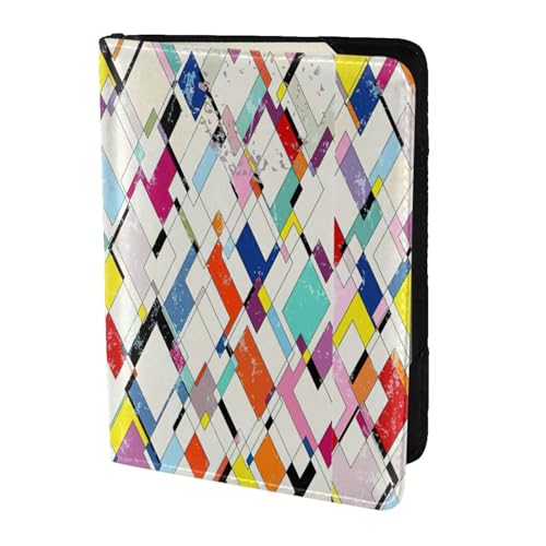 SDEGTHO Reisepasshülle mit farbigem Karomuster, Brieftasche, Rindsleder, Kartenetui, Reisezubehör, für Damen und Herren, Schwarz , Einheitsgröße von SDEGTHO