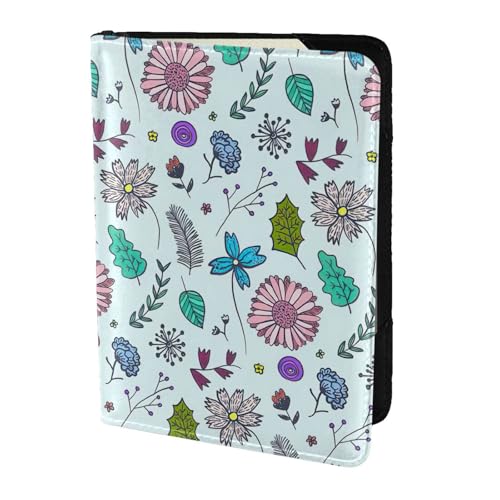 SDEGTHO Reisepasshülle mit farbigen Kritzelei-Blumen, Geldbörse, Rindsleder, Kartenetui, Reisezubehör, für Damen und Herren, Schwarz , Einheitsgröße SDEGTHO Reisepasshülle mit farbigen Kritzelei-Blumen, Geldbörse, Rindsleder, Kartenetui, Reisezubehör, für Damen und Herren, Schwarz , Einheitsgröße von SDEGTHO