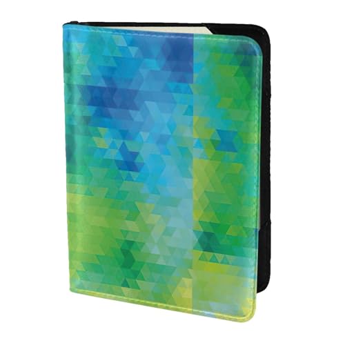 SDEGTHO Reisepasshülle mit geometrischem abstraktem Dreiecksdruck, Brieftasche, Rindsleder, Kartenetui, Reisezubehör, für Damen und Herren, Schwarz , Einheitsgröße SDEGTHO Reisepasshülle mit geometrischem abstraktem Dreiecksdruck, Brieftasche, Rindsleder, Kartenetui, Reisezubehör, für Damen und Herren, Schwarz , Einheitsgröße von SDEGTHO