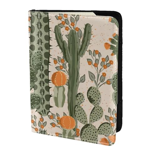 SDEGTHO Reisepasshülle mit grünem Kaktusdruck, Brieftasche, Rindsleder, Kartenetui, Reisezubehör, für Damen und Herren, Schwarz , Einheitsgröße SDEGTHO Reisepasshülle mit grünem Kaktusdruck, Brieftasche, Rindsleder, Kartenetui, Reisezubehör, für Damen und Herren, Schwarz , Einheitsgröße von SDEGTHO