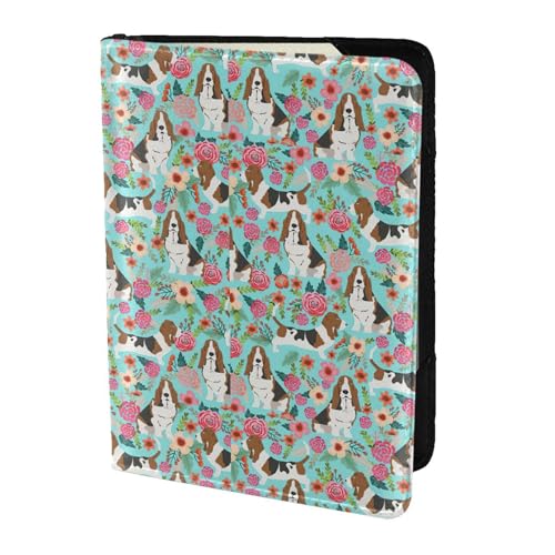 SDEGTHO Reisepasshülle mit lustigem Hunde-Aufdruck, Brieftasche, Rindsleder, Kartenetui, Reisezubehör, für Damen und Herren, Schwarz , Einheitsgröße von SDEGTHO