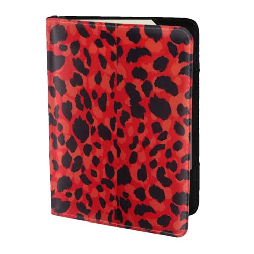 SDEGTHO Reisepasshülle mit rotem Leopardenmuster, Brieftasche, Rindsleder, Kartenetui, Reisezubehör, für Damen und Herren, Schwarz , Einheitsgröße SDEGTHO Reisepasshülle mit rotem Leopardenmuster, Brieftasche, Rindsleder, Kartenetui, Reisezubehör, für Damen und Herren, Schwarz , Einheitsgröße von SDEGTHO