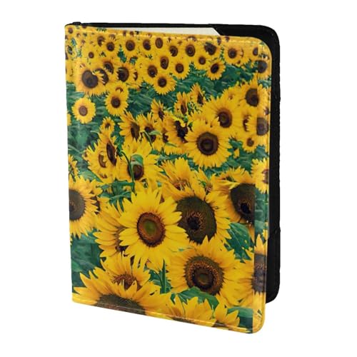 SDEGTHO Reisepasshülle mit schönem Sonnenblumen-Aufdruck, Brieftasche, Rindsleder, Kartenetui, Reisezubehör, für Damen und Herren, Schwarz , Einheitsgröße SDEGTHO Reisepasshülle mit schönem Sonnenblumen-Aufdruck, Brieftasche, Rindsleder, Kartenetui, Reisezubehör, für Damen und Herren, Schwarz , Einheitsgröße von SDEGTHO