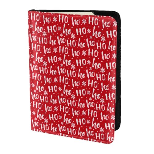 SDEGTHO Reisepasshülle mit weihnachtlichem Hintergrund, Brieftasche, Rindsleder, Kartenetui, Reisezubehör, für Damen und Herren, Schwarz , Einheitsgröße von SDEGTHO