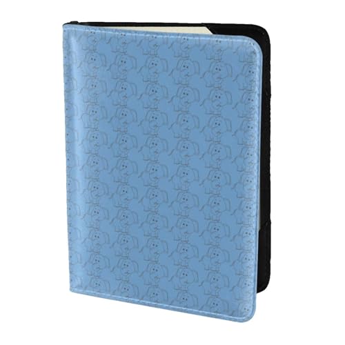 SDEGTHO Reisepasshülle mit weißem Elefanten-Aufdruck, Brieftasche, Rindsleder, Kartenetui, Reisezubehör, für Damen und Herren, Schwarz , Einheitsgröße von SDEGTHO