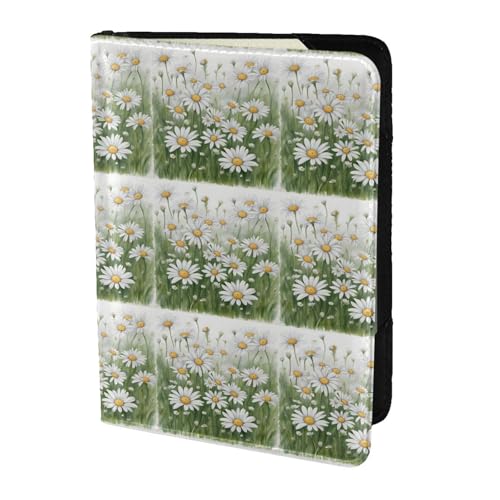 SDEGTHO Reisepasshülle mit weißem Gänseblümchen-Aufdruck, Brieftasche, Rindsleder, Kartenetui, Reisezubehör, für Damen und Herren, Schwarz , Einheitsgröße SDEGTHO Reisepasshülle mit weißem Gänseblümchen-Aufdruck, Brieftasche, Rindsleder, Kartenetui, Reisezubehör, für Damen und Herren, Schwarz , Einheitsgröße von SDEGTHO
