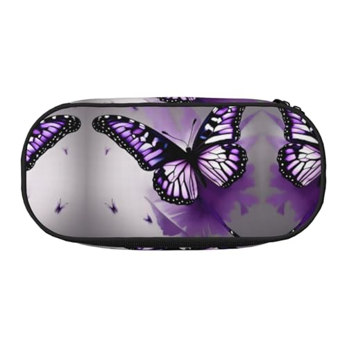 SDEGTHO Schönes Federmäppchen mit Schmetterlingsmotiv, großes Fassungsvermögen, Mehrzweck-Federmäppchen, tragbares Federmäppchen für Büro, Schwarz , Einheitsgröße, Taschen-Organizer von SDEGTHO