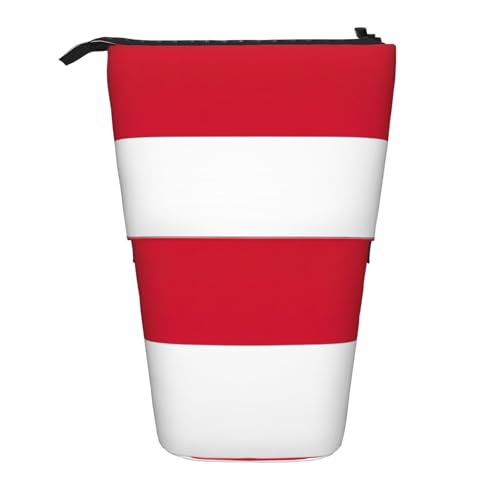 SDEGTHO Stehendes Federmäppchen, Motiv: Flagge von Monaco, niedliches Stand-up-Bleistiftetui, Teleskop-Stiftetui, tragbarer Stifthalter, Schwarz , Einheitsgröße, modisch von SDEGTHO