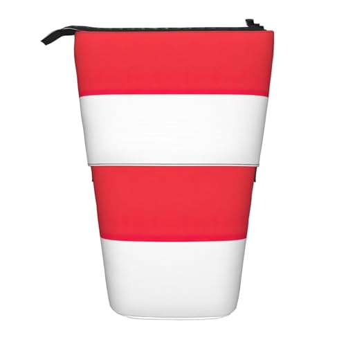 SDEGTHO Stehendes Federmäppchen mit indonesischer Flagge, niedliches Stehstiftetui, Teleskop-Stiftetui, tragbarer Stifthalter, Schwarz , Einheitsgröße, modisch von SDEGTHO