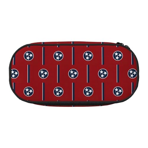 SDEGTHO Tennessee Federmäppchen mit Staatsflagge, großes Fassungsvermögen, Mehrzweck-Federmäppchen, tragbares Federmäppchen für Büro, Schwarz , Einheitsgröße, Taschen-Organizer von SDEGTHO