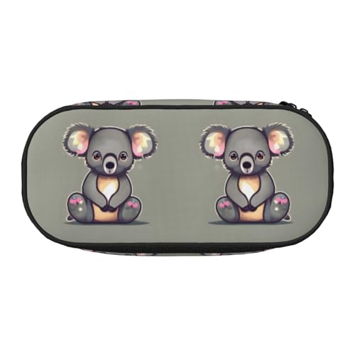 SDEGTHO The Lovely Koala Federmäppchen mit großem Fassungsvermögen, Mehrzweck-Federtasche, tragbares Federmäppchen, Stifteetui für Büro, Schwarz , Einheitsgröße, Taschen-Organizer von SDEGTHO