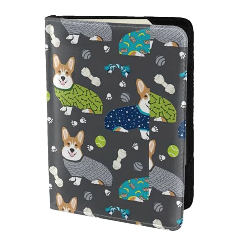 SDEGTHO Trage Kleidung Corgi Hunde Druck Reisepasshülle Brieftasche Rindsleder Kartenetui Reise Must-Have Zubehör für Damen Herren, Schwarz , Einheitsgröße SDEGTHO Trage Kleidung Corgi Hunde Druck Reisepasshülle Brieftasche Rindsleder Kartenetui Reise Must-Have Zubehör für Damen Herren, Schwarz , Einheitsgröße von SDEGTHO