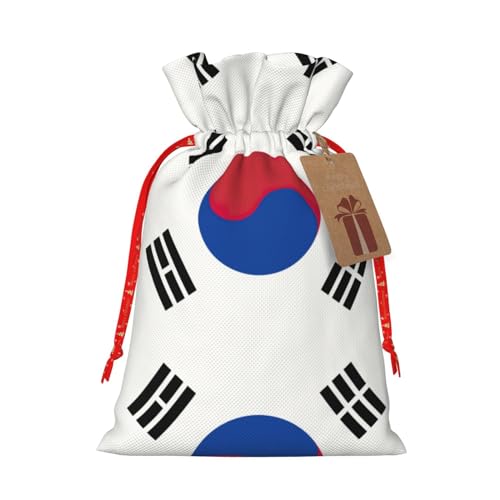 SDEGTHO Tragetasche mit Flagge der Republik Korea, strapazierfähiges Material, 21,1 x 30 cm, mit Kordelzug, Wahl für Halloween, stilvolles Geschenk von SDEGTHO
