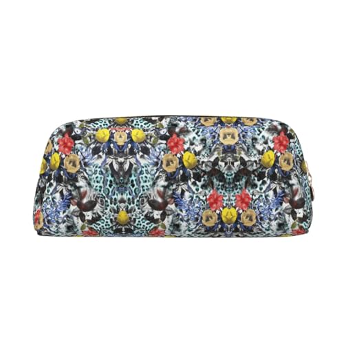 Stifteetui für Schüler, Leder, mit Reißverschluss, Rot und Gelb, gold, Einheitsgröße, Kosmetiktasche von SDEGTHO