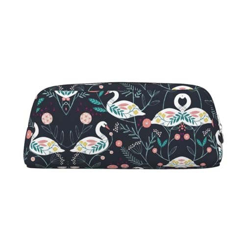 Stifteetui für Schüler mit Blumendruck, Leder, mit Reißverschluss, für Füllfederhalter, silber, Einheitsgröße, Kosmetiktasche von SDEGTHO