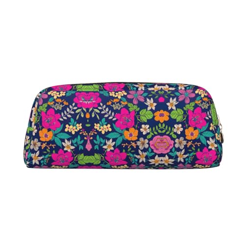 Stifteetui für Schüler mit Blumenmuster, Leder, mit Reißverschluss, für Füllfederhalter, gold, Einheitsgröße, Kosmetiktasche von SDEGTHO