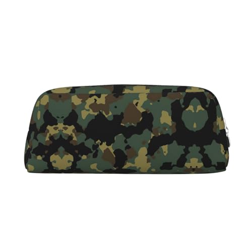 Stifteetui für Schüler mit Camouflage-Muster, Leder, mit Reißverschluss, für Füllfederhalter, silber, Einheitsgröße, Kosmetiktasche von SDEGTHO