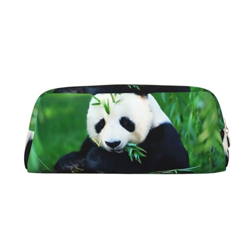 Stifteetui mit Panda-Druck, Leder, Reißverschluss, für Füllfederhalter, für Schüler, gold, Einheitsgröße, Kosmetiktasche von SDEGTHO