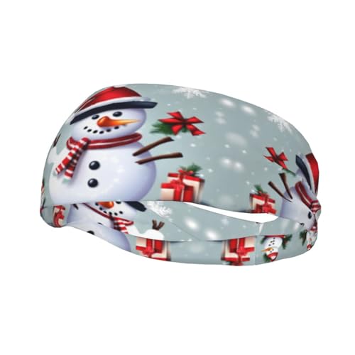 Weihnachten Happy Snowman Stirnband Haar Schweiß Stirnband Kopf Wrap Haar Rutschfest Dehnbar Waschbar Make-up Stirnband von SDEGTHO