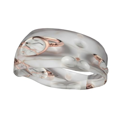 Weißer Marmor Rose Gold Muster Stirnband Haar Schweiß Stirnband Kopf Wrap Haar Rutschfest Dehnbar Waschbar Make-up Stirnband von SDEGTHO